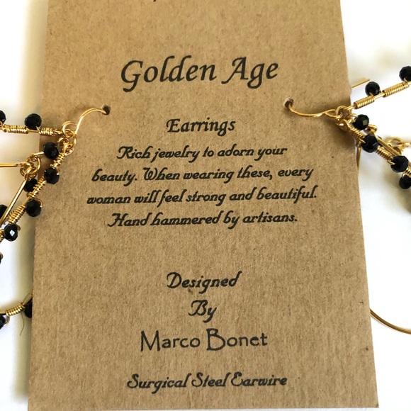 Golden Age Women’s Handscrafted Earrings - Picture 3 of 4